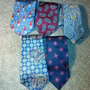 5 neck ties 100% silk